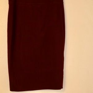Burgundy pencil skirt